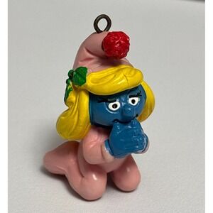 Vintage Praying Smurfette Christmas Ornament Peyo Schleich 1982 Portugal 51911